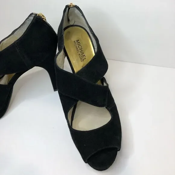 Michael Kors black peep toe platform 5in heels size 10 - Picture 5 of 16